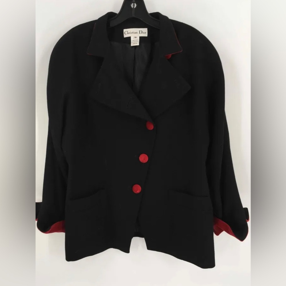 Christian Dior Vintage 100% WooL Asymmetrical Single Breasted Coat/ Blazer